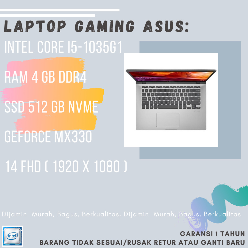 LAPTOP GAMING ASUS VIVOBOOK I5 1035G1 4GB SSD 512GB MX330 2GB E1