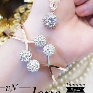 Titanium Set Kalung dan Gelang Wanita P362E