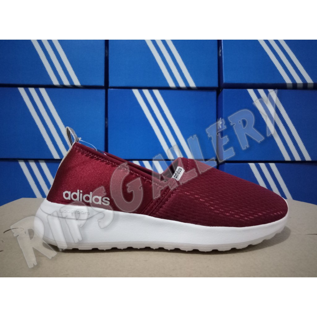 Sepatu Slip on Adidas Neo Lite Racer Wanita Merah Maroon premium murah
