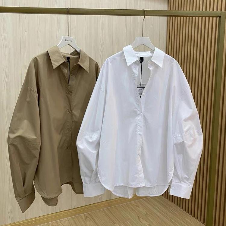 Kemeja Wanita Oversize Kancing Polos / Pakaian Atasan Cewek Korea Style / Kemeja Katun . , . ,
