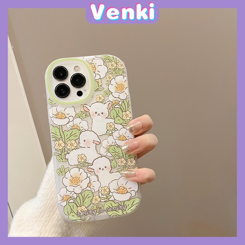 iPhone Case Silicone Soft Case Clear Case TPU Airbag Shockproof Full Coverage Protection Camera Lamb Flower For iPhone 13 Pro Max iPhone 12 Pro Max iPhone 11 iPhone 7 Plus