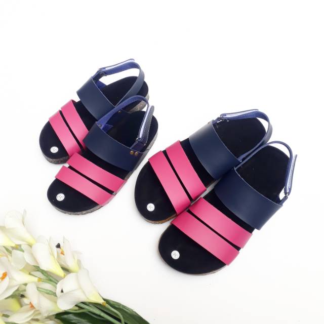 SB ~ Sandal  COUPLE Strip 2 COMBI//HARGA SATUAN