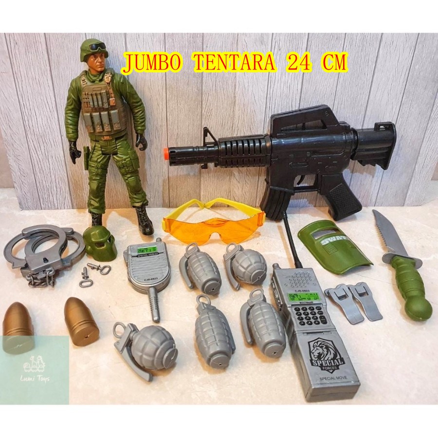 MAINAN MILITARY BORGOL ARMY FIGURE TENTARA BESAR 24 CM