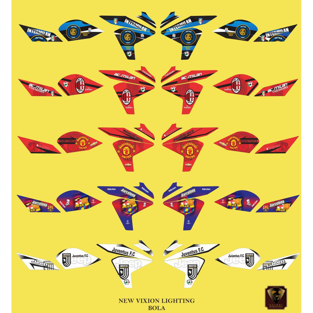 Stiker Motor New Vixion Lightning Club Bola