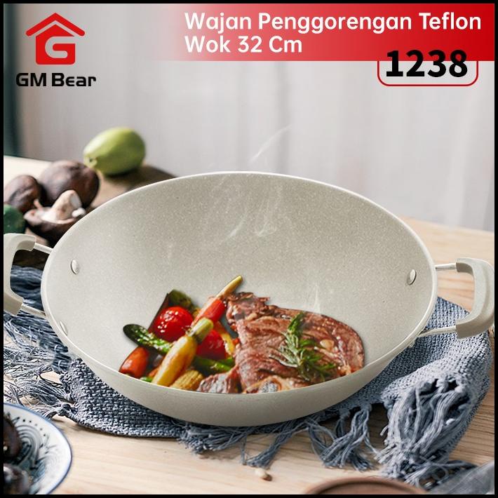 Gm Bear Wajan Penggorengan Teflon 32Cm 1238-Cooking Pan 32Cm