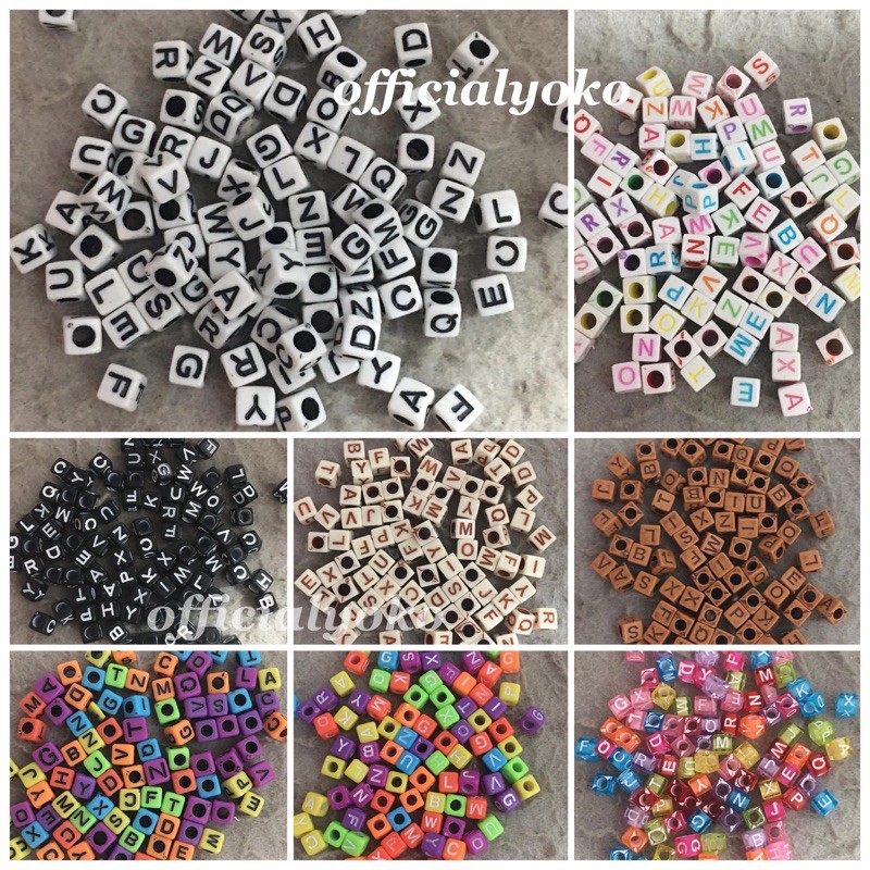 (KOTAK) MUTE / MOTE / MANIK HURUF KOTAK HURUF RANDOM (75+pcs)