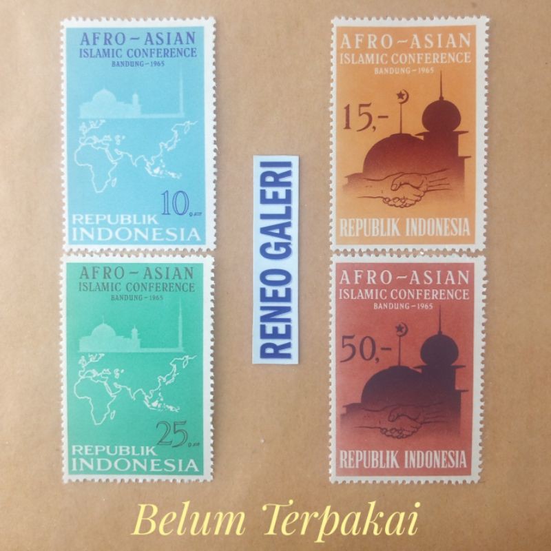 

(4pcs) Set Lengkap Perangko seri Konferensi Islam Asia Afrika Tahun 1965 paket Prangko lama kuno
