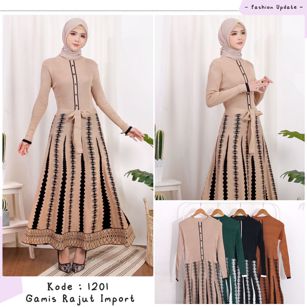 VNS-1201|Gamis rajut import