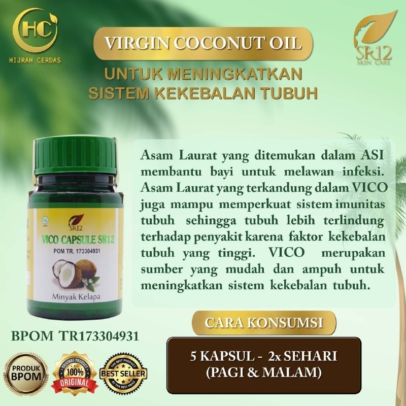 MINYAK KELAPA MURNI / VCO KAPSUL ISI 100 / IMUN BOOSTER