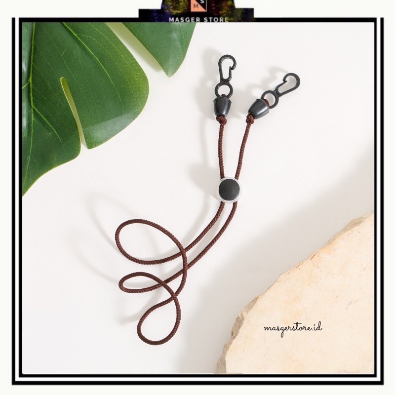 Kalung Masker Hijab 2in1 Strap Masker Elastis Stretchy Tali masker Kalung Strap Mask Hijab Strap Mask Premium-Prusik Brown