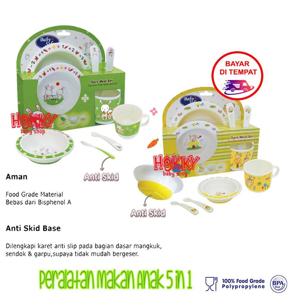 Baby Safe Meal Time Set Peralatan Makan Bayi dan Anak 5 in 1 MPASI Gift Set