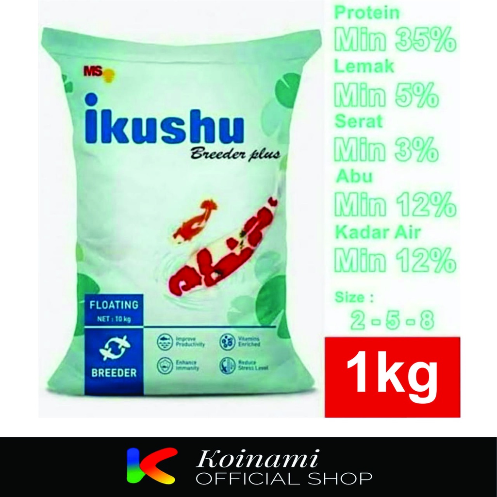 Ikushu 1 kg / Pakan Koi / Makanan Ikan / MS