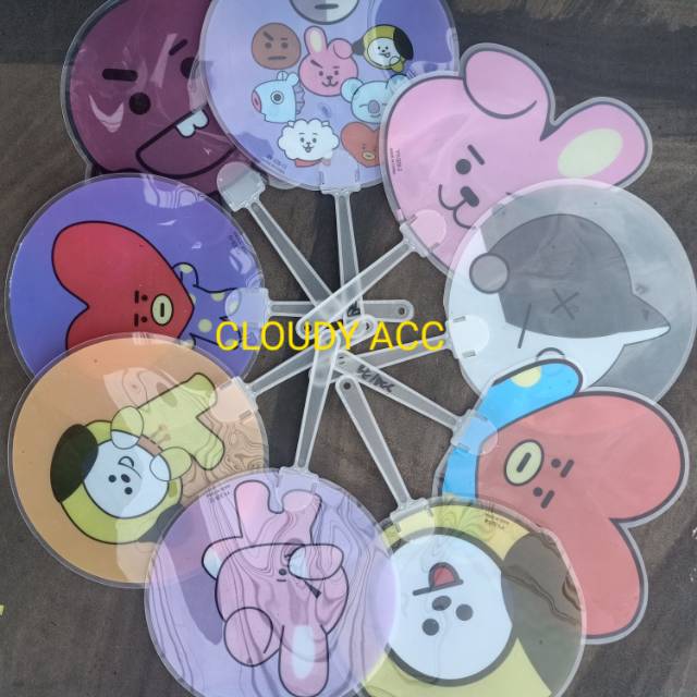 Kipas plastik BTS BT21 unik lucu karakter animasi BTS