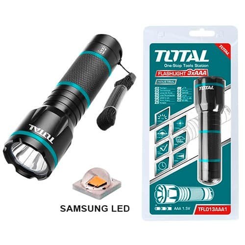 Senter Led TOTAL TFL013AAA1 / Flashlight Lampu Senter 200 Lumens TOTAL TFL 013 AAA