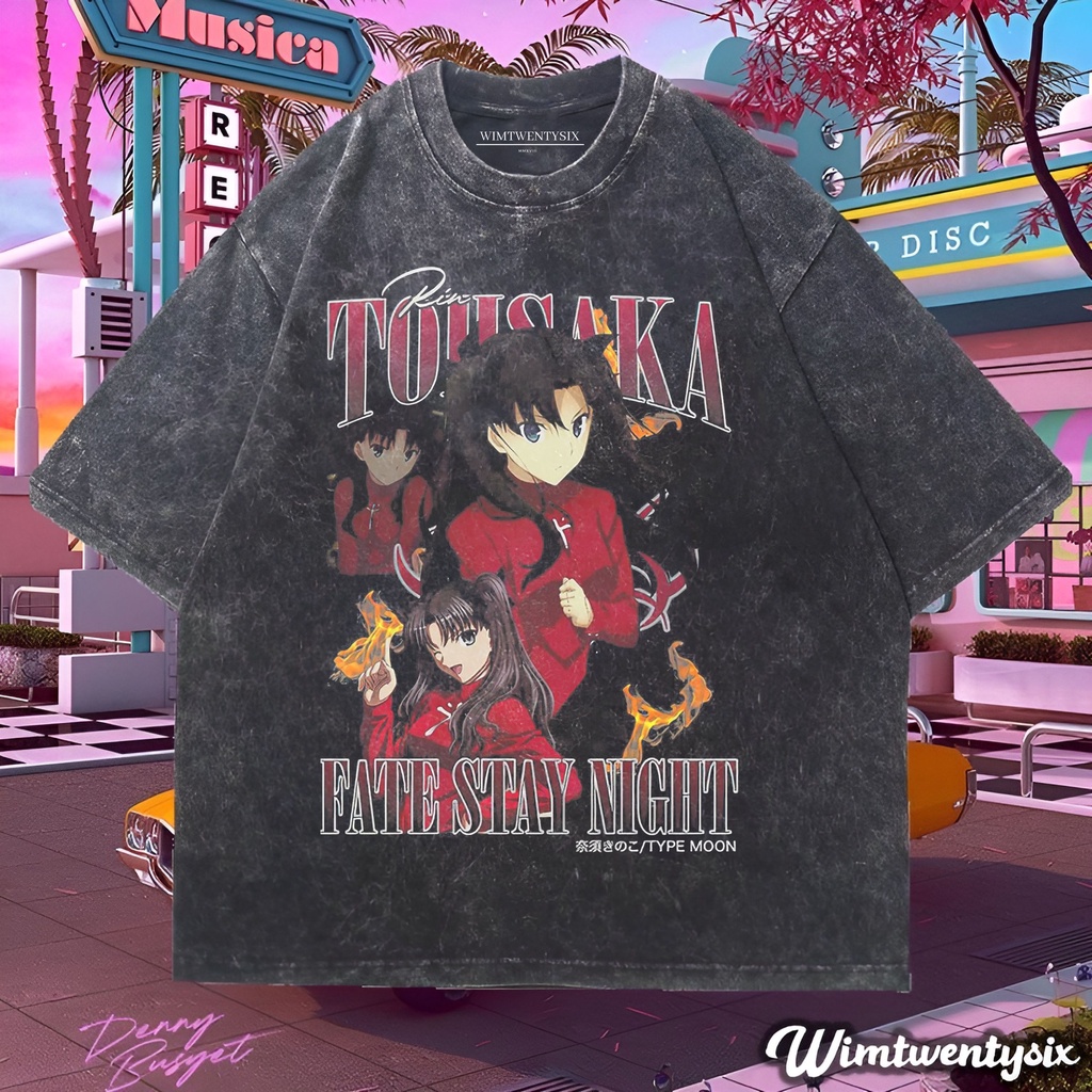 t-shirt oversized | kaos oversize | kaos washing | kaos anime fate stay night rin tohsaka