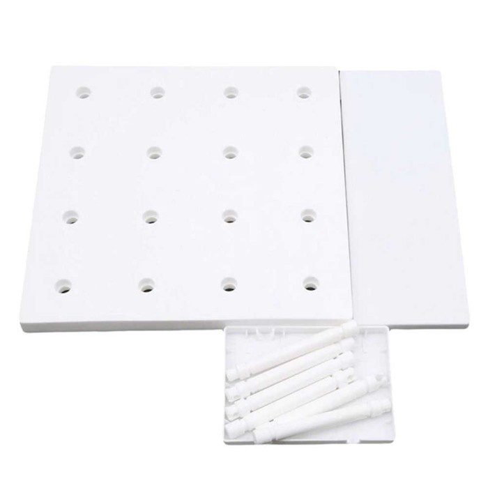 Rak Dinding Gantungan Organizer Wall Mounted Hanging Board Hook Hole - Putih