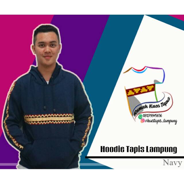 Hoodie tapis lampung navy design B
