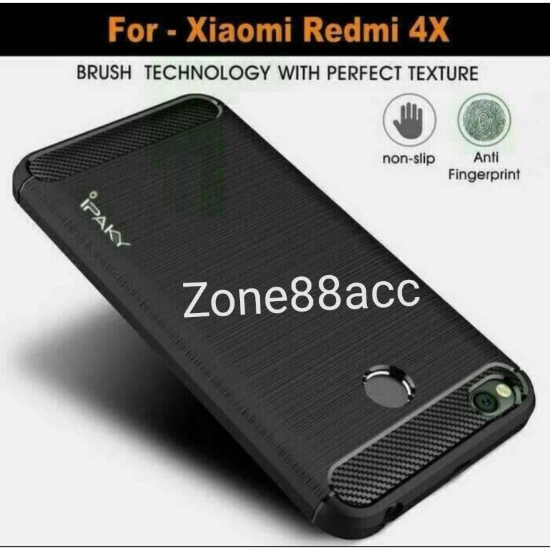 Redmi 4 4X Silicon Case Softcase iPAKY Carbon Casing Cover TPU