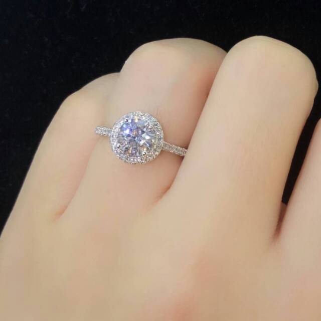 CINCIN LAPIS EMAS PUTIH TABUR PERMATA ZIRCON PERSIS BERLIAN ASLI