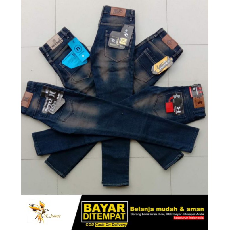 Celana Pensil Pria Ngaret/Stretch/Molor Coklat Random