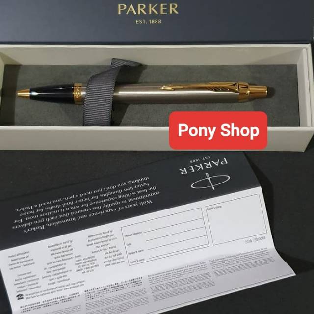 

Pulpen Parker IM New Brushed Metal GT Ballpoint Original Free Grafir Nama