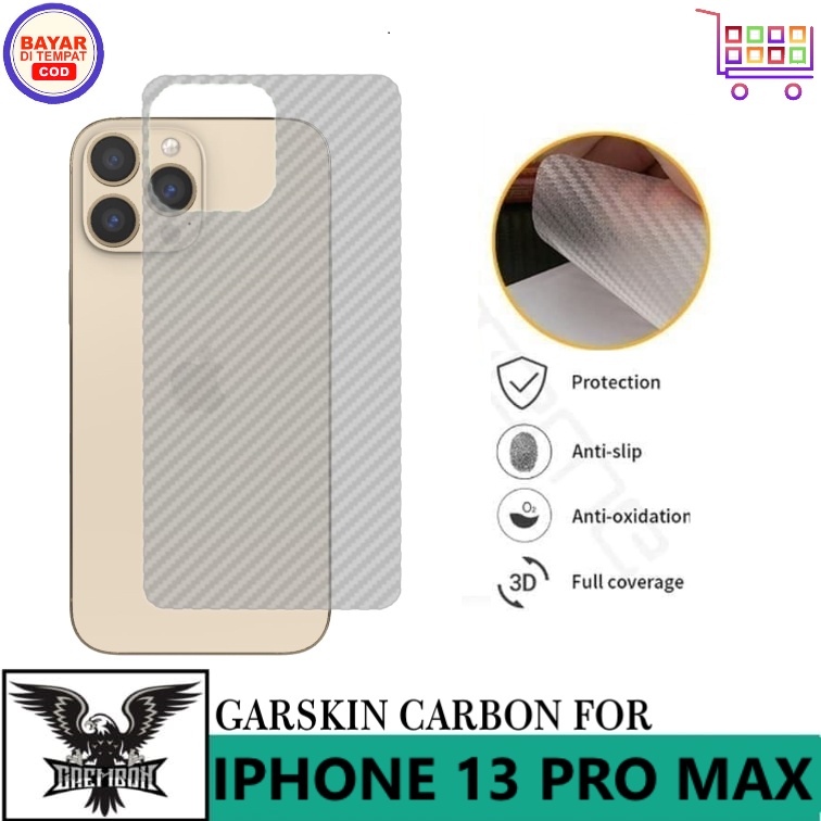 Promo Garskin Carbon Apple Iphone 13 Pro Max Anti Gores Belakang Handphone Anti Lengket Bekas Lem