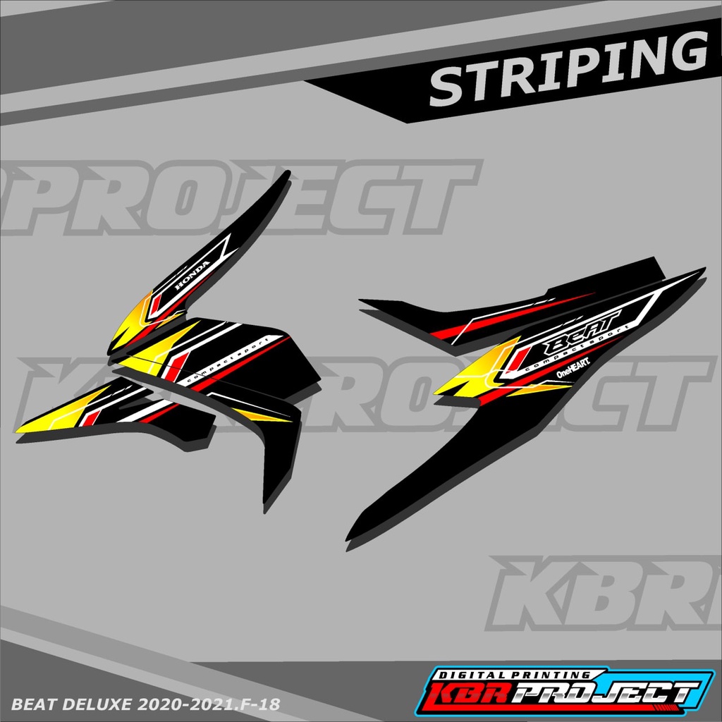 [COD] Stiker BEAT DELUXE 2021 variasi Racing sticker motor HONDA BEAT DELUXE 2021 F.18