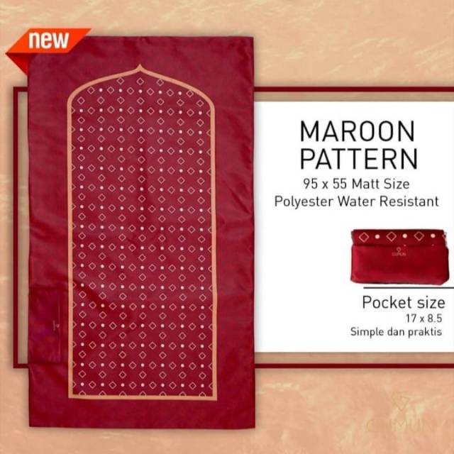 Sajadah GUMUN Maroon Pattern