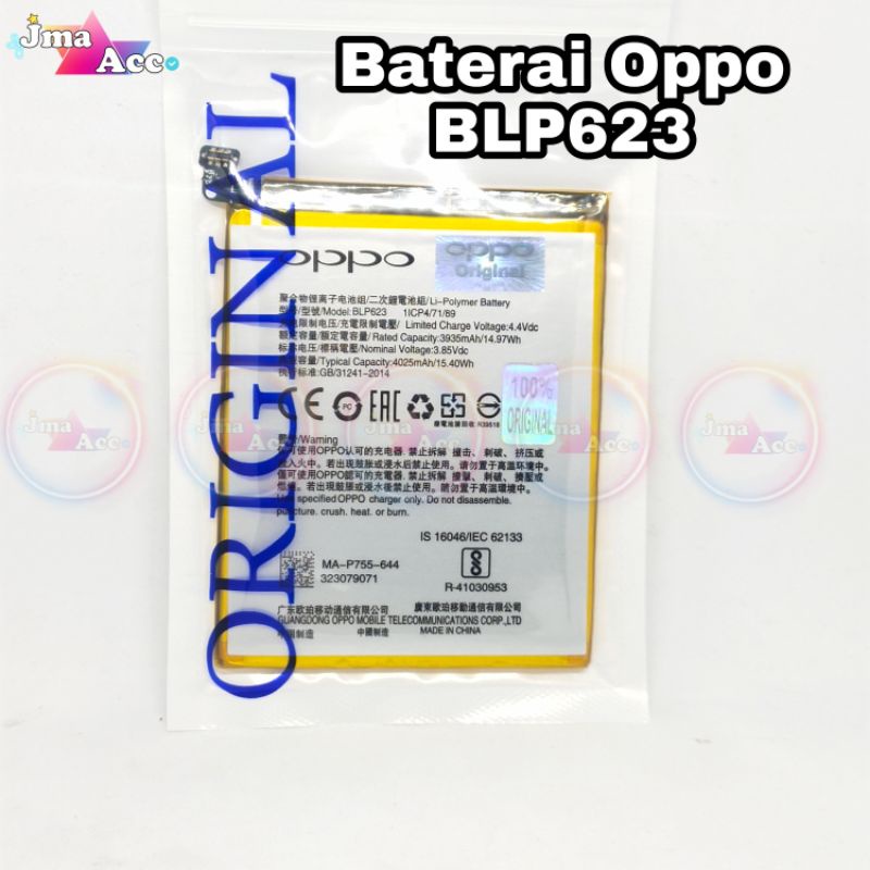 Original 100% Baterai Oppo F3 Plus/BLP623 Battery Batre Hp