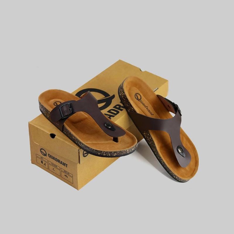 Sandal Japit Pria Lycoris Quadrant Flatbed Coklat