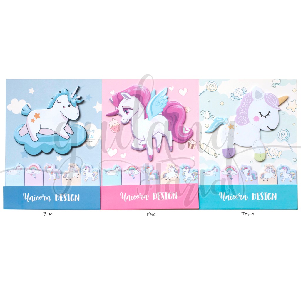 Sticky Notes Flying Unicorn Memo Lucu Unik GH 301193