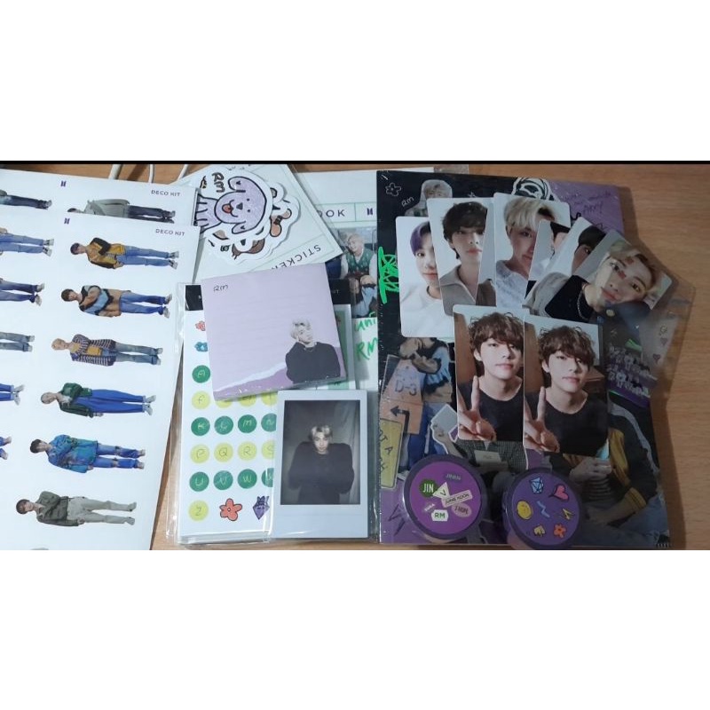 ready stock sharing BTS deco kit polaroid instant photo set notebook set photocard jimin taehyung V 