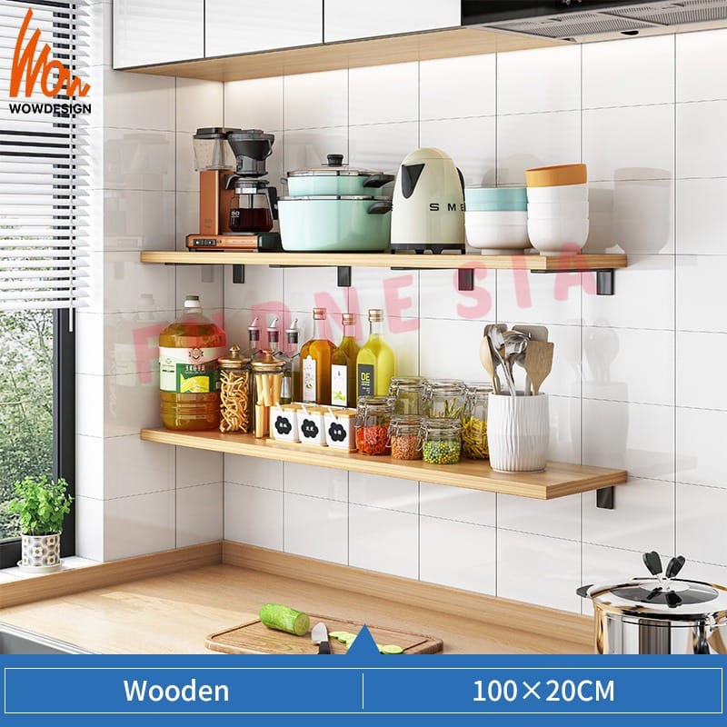Rak ambalan dinding minimalis tempat microwave rak dinding dapur rak susun ambalan tempel dinding