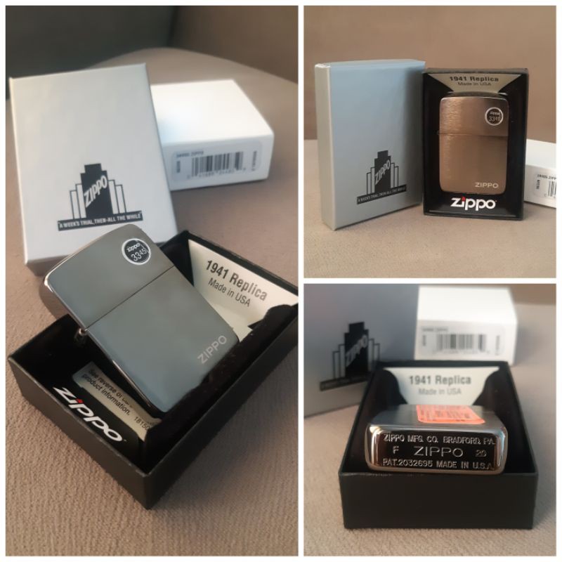 Zippo 1935 Replica Black Ice with Logo