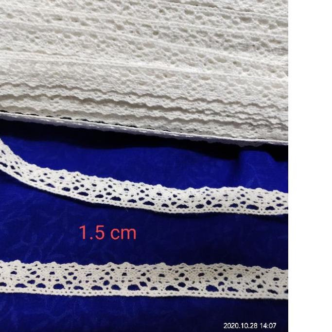 ✦ RENDA kait/rajut 25.000/13.5 mtr renda bordir renda katun renda kecil renda rajut putih cream ➶