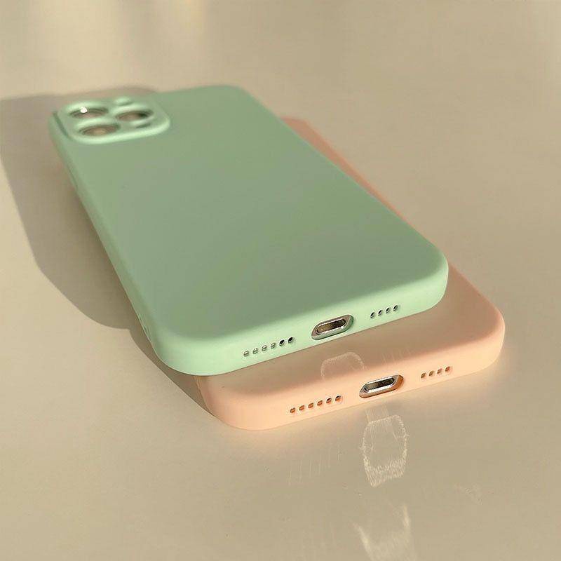 Soft Case Silikon Warna Polos Untuk iPhone 13 12 11 Pro MAX Mini X XS MAX XR SE 2020 2022 6 6S 7 8 Plus