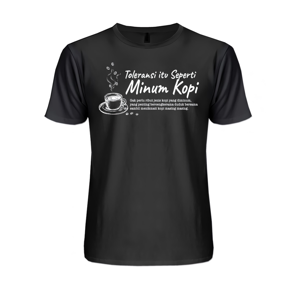 GALETHA - Kaos Distro Toleransi Itu Seperti Minum Kopi / kaos Pria Jumbo Big Size XXL XXXL 3XL Terba