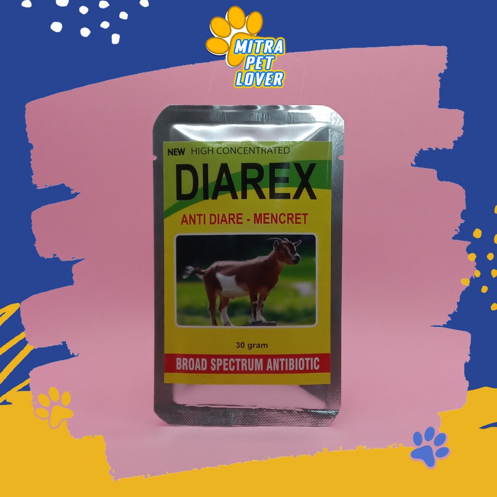 OBAT ANTI DIARE MENCRET KAMBING - NEW DIAREX KAMBING 30 GRAM - ANTIBIOTIK RADANG USUS UNTUK KAMBING GOAT - TINGKATKAN NAFSU MAKAN - ORIGINAL - MURAH GARANSI ASLI KUALITAS - PET ANIMAL HEALTHCARE &amp; VETERINARY TAMASINDO VITAMIN TERNAK HEWAN MITRAPETLOVER