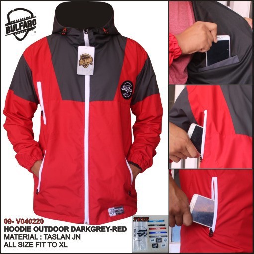 PREMIUM Jaket Gunung Anti Air/Jaket Hoodie Outdoor Waterproof/Jaket Pria Taslan JN ORIGINAL BULFARO