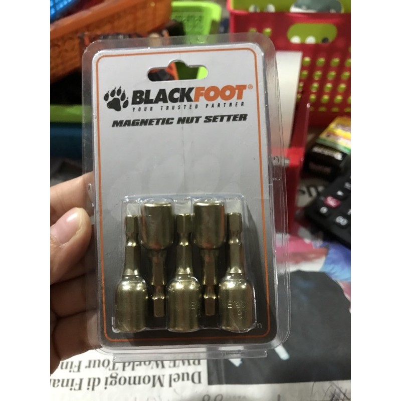 5pcs Mata Sock Roofing BLACKFOOT 8 x 42mm - Mata Obeng Drilling Black Foot 8mm Pendek 42mm Hex Nut