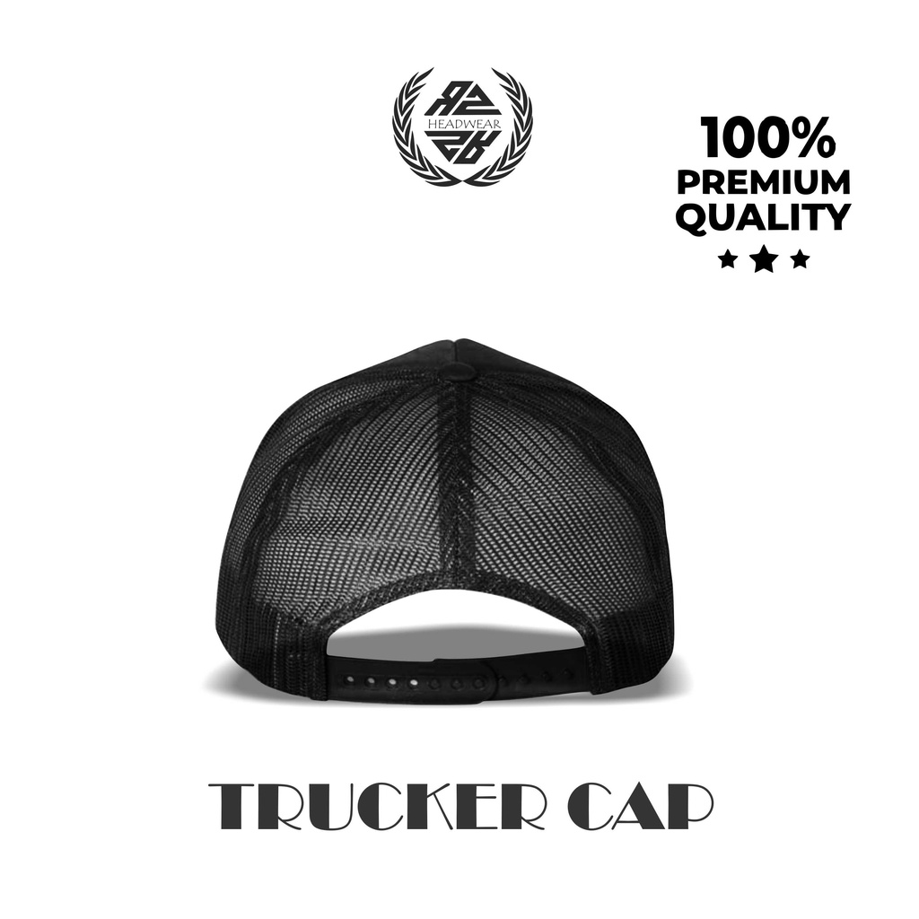 Topi Pria Jaring Trucker Hitam Original Custom Topi Trucker Motif Sablon Simbol