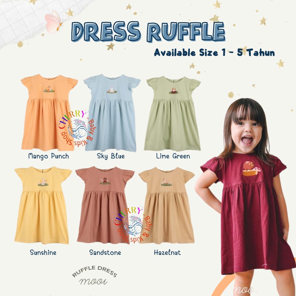 Mooi Dress Ruffle Anak Bayi Perempuan 0-5 Tahun CBKS SO