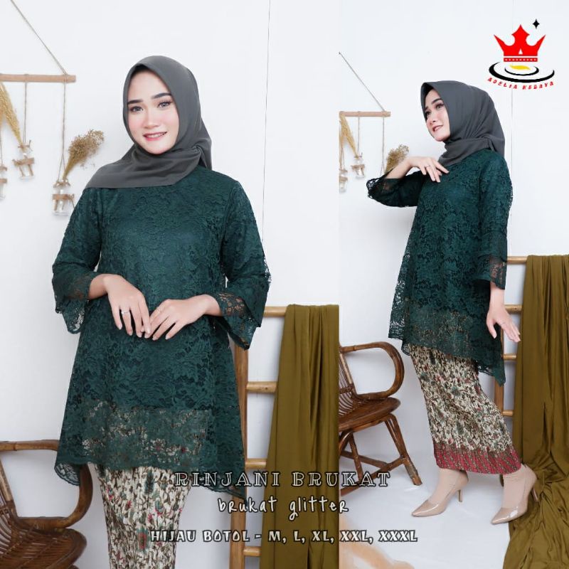 IndahKebaya | SET KEBAYA JUMBO / PESTA / PERNIKAHAN / KEBAYA MUSLIM MODERN MIX ROK PLISKET/ KEKINIAN