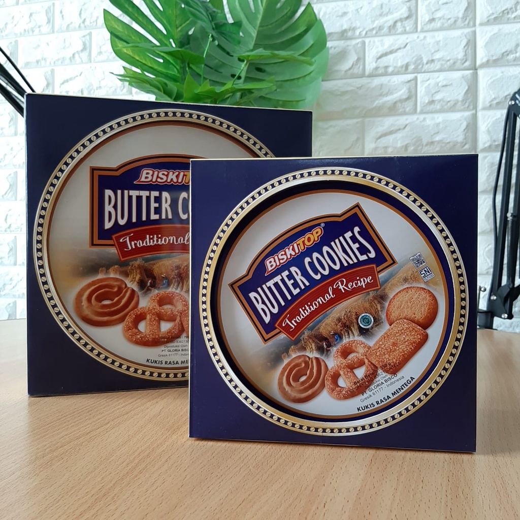 

BUTTER COOKIES 700g - BISCUIT LEBARAN KALENG BUNDAR BISKITOP / Biskuit Monde