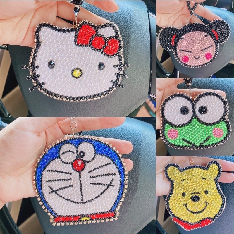 gantungan spion mobil mickey minnie blink hello kitty doraemon pucca spion   GS BLING // Gantungan Spion Mobil Mickey Aksesoris Pajangan Hiasan