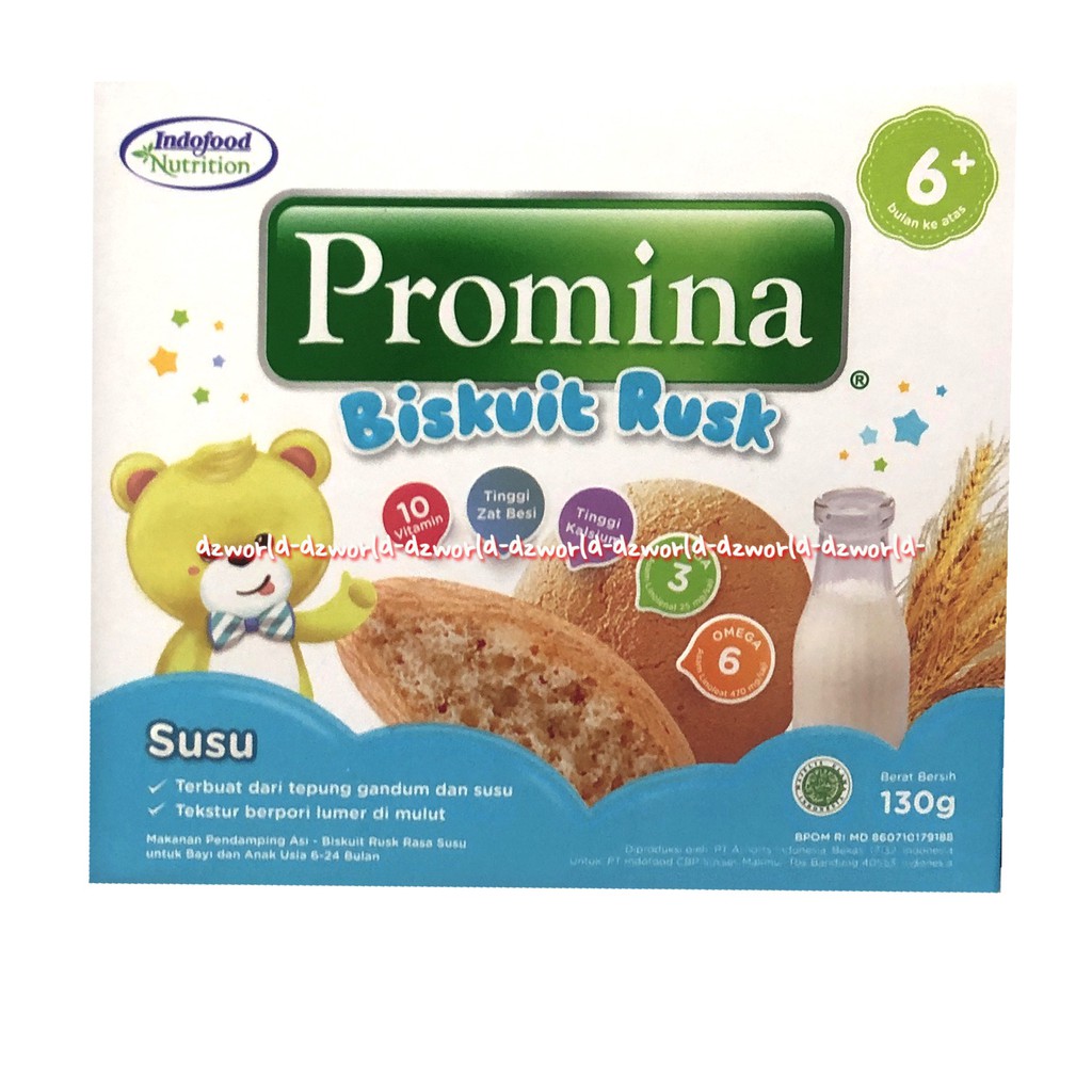 Promina Biskuit Rusk 130gr Biskuit Bayi Instan Rasa Susu