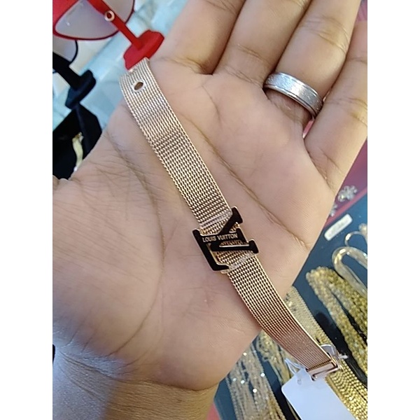 gelang rantai tanggan LV MTF TALI JAM 24gold