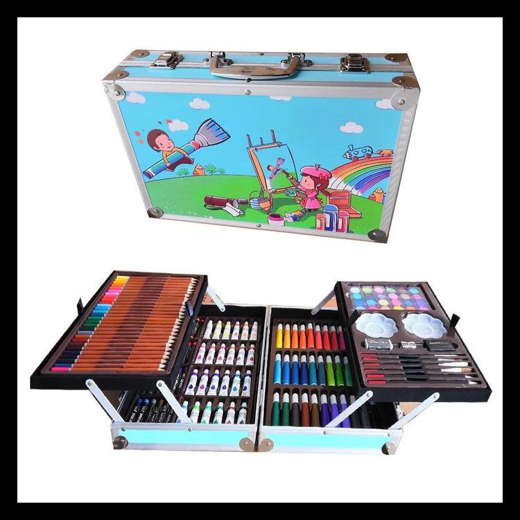 

Termurah Art Set Art Menggambar Melukis Anak Kotak Koper Besi - Biru Muda