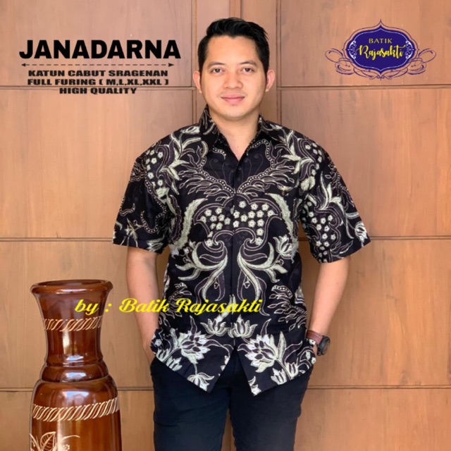 Kemeja Batik JANADARNA FULL FURING Katun Halus Sragenan Size M-XXL