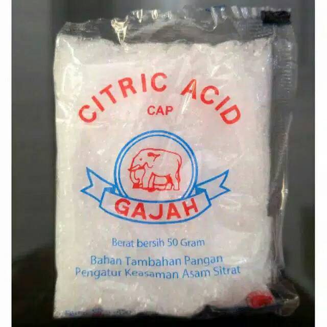 

Citric Acid / Citrun Cap Gajah kemasan 50 gram